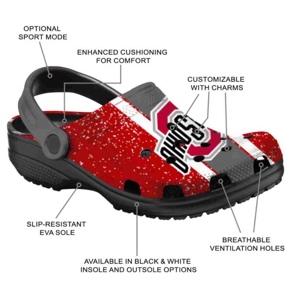 personalized ohio state buckeyes vertical stripes crocs new arrival