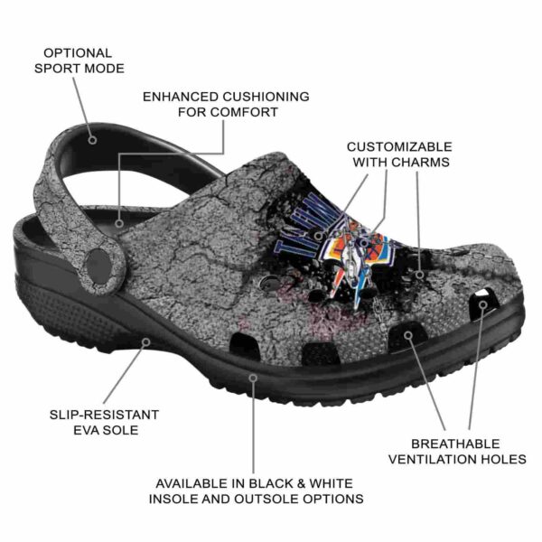 personalized oklahoma city thunder cracked ground texture crocs new arrival