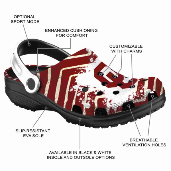 personalized oklahoma sooners zigzag paint burst crocs new arrival