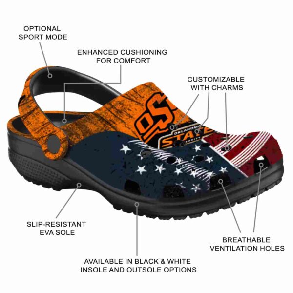 personalized oklahoma state cowboys star spangled side pattern crocs new arrival