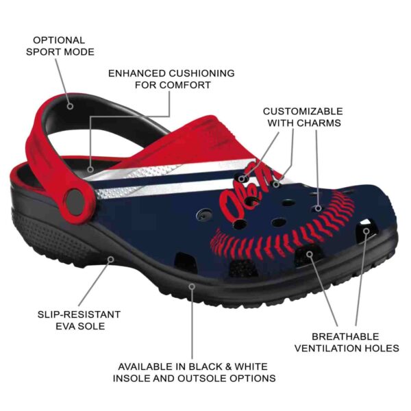 personalized ole miss rebels baseball motif clog new arrival
