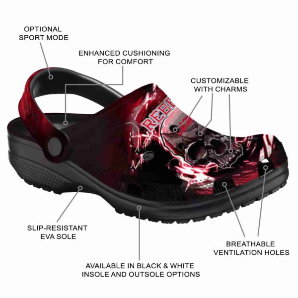 personalized ole miss rebels gothic skull clog new arrival