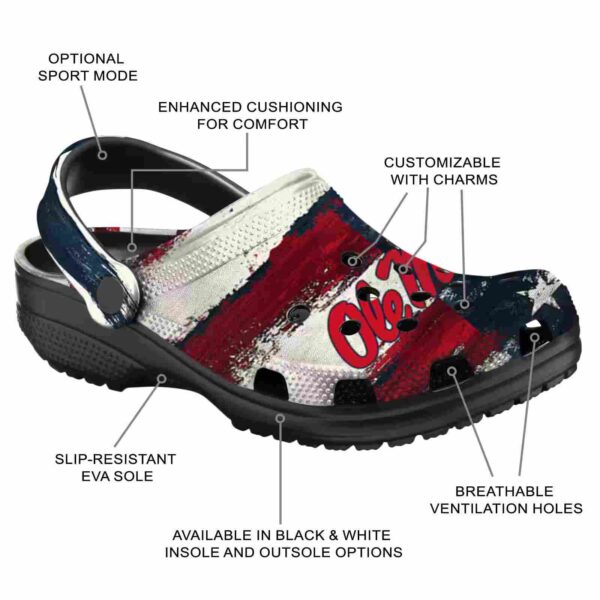 personalized ole miss rebels patriotic stripes clog new arrival