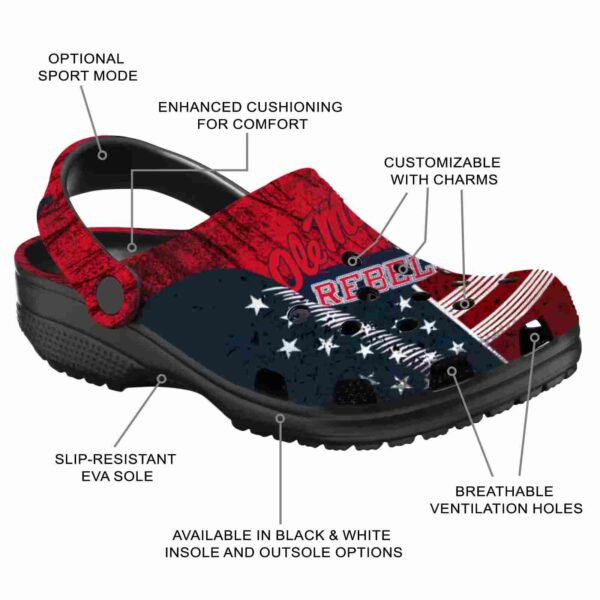 personalized ole miss rebels star spangled side pattern clog new arrival