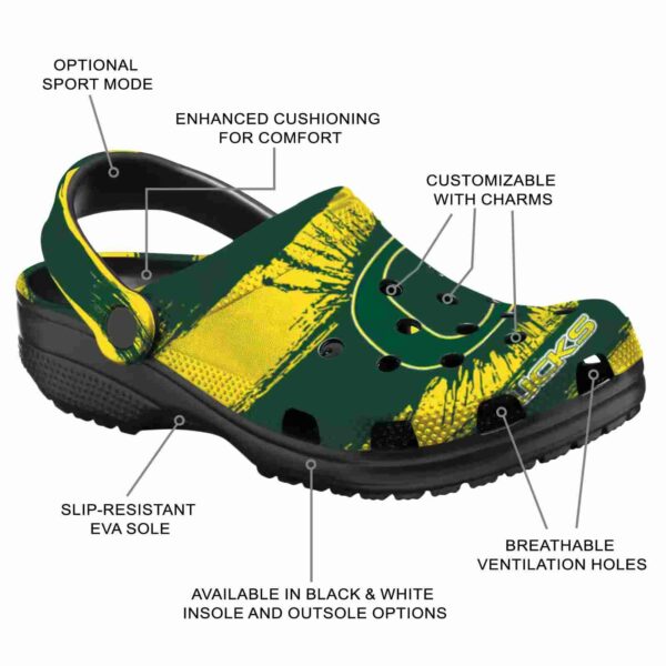 personalized oregon ducks paint splatter graphics crocs new arrival