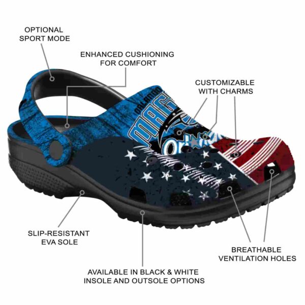 personalized orlando magic star spangled side pattern clog new arrival
