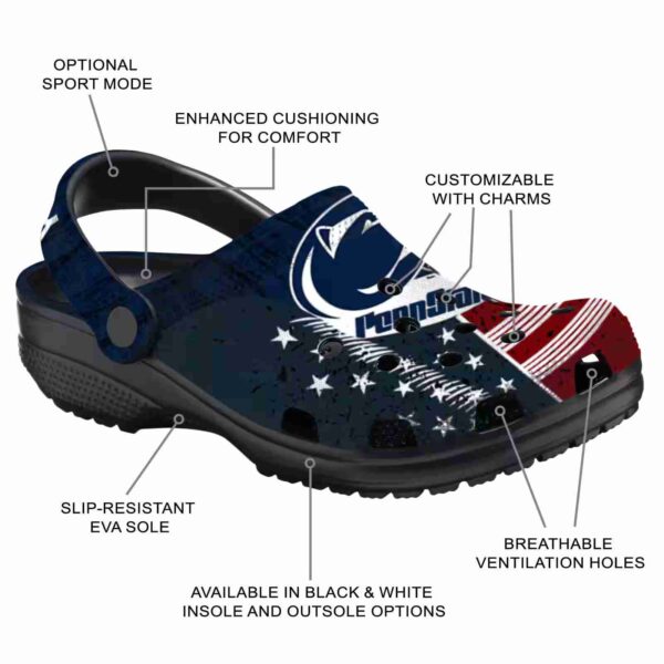 personalized penn state nittany lions star spangled side pattern crocs new arrival