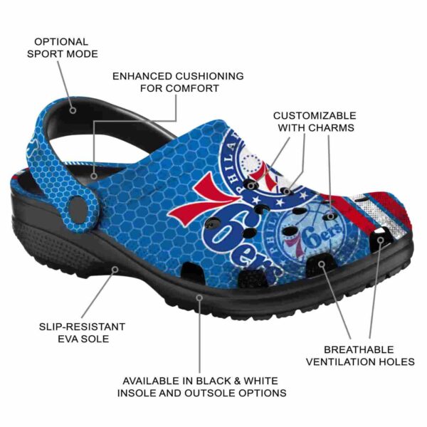 personalized philadelphia 76ers contrasting stripes clog new arrival