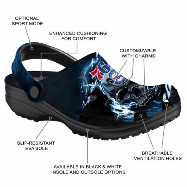 personalized philadelphia 76ers gothic skull clog new arrival