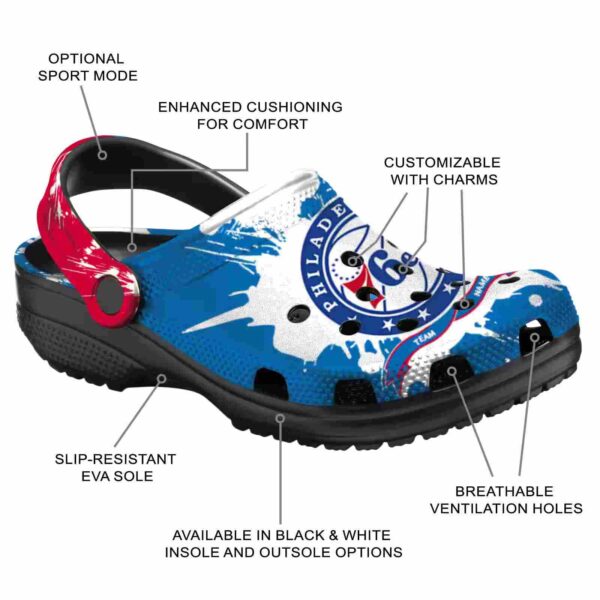 personalized philadelphia 76ers splatter pattern clog new arrival