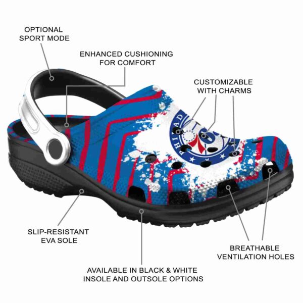 personalized philadelphia 76ers zigzag paint burst clog new arrival