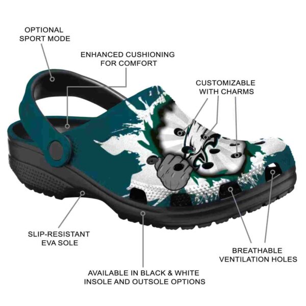 personalized philadelphia eagles gripping hand crocs new arrival