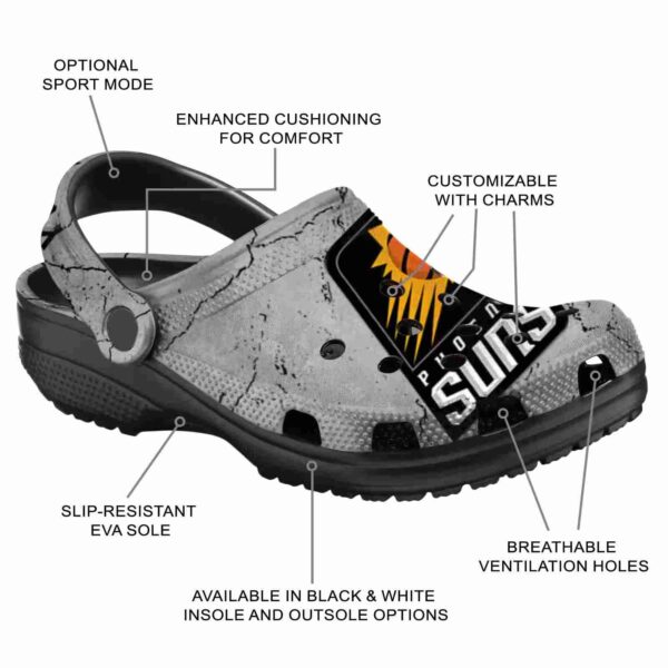personalized phoenix suns cracked texture clog new arrival