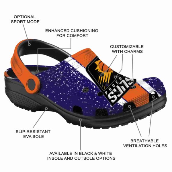 personalized phoenix suns vertical stripes clog new arrival