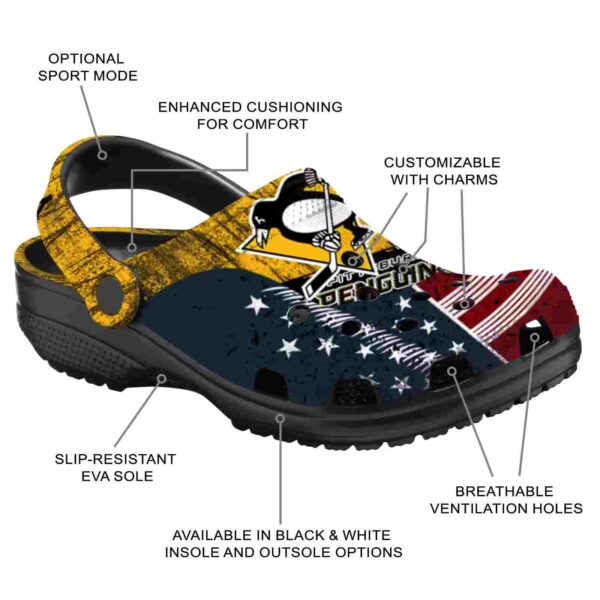 personalized pittsburgh penguins star spangled side pattern clog new arrival