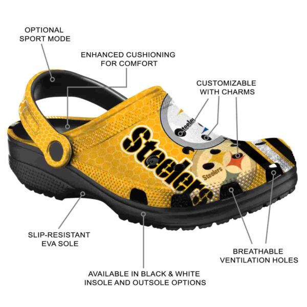 personalized pittsburgh steelers contrasting stripes crocs new arrival