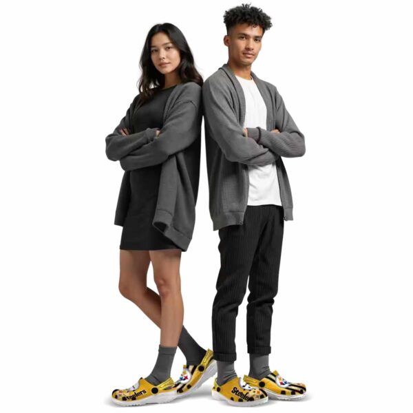 personalized pittsburgh steelers contrasting stripes crocs top rated