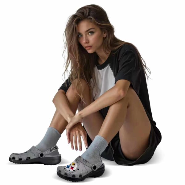 personalized pittsburgh steelers cracked texture crocs premium grade