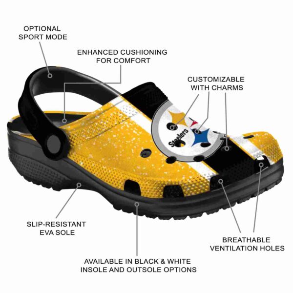 personalized pittsburgh steelers vertical stripes crocs new arrival