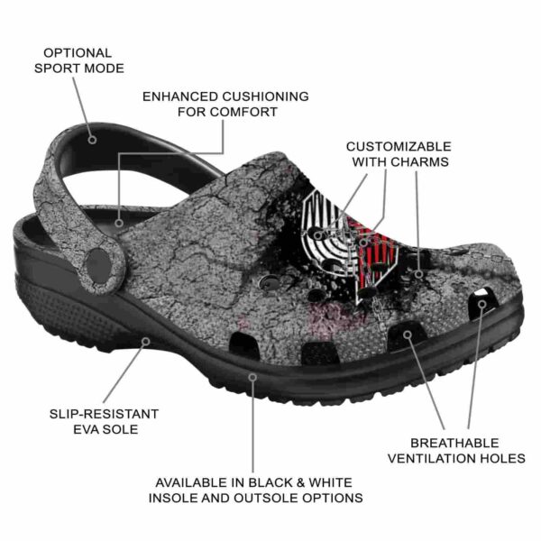 personalized portland trail blazers cracked ground texture clog new arrival