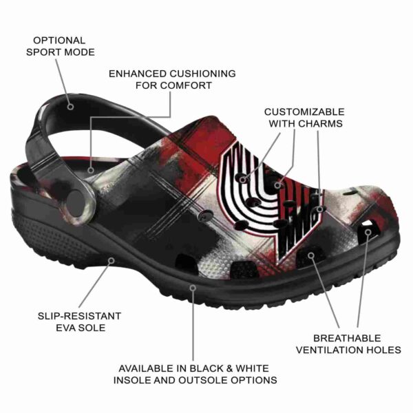 personalized portland trail blazers plaid fusion clog new arrival