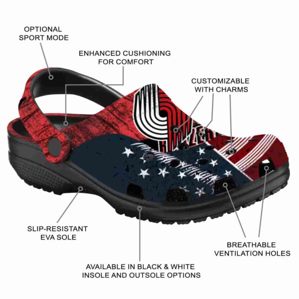 personalized portland trail blazers star spangled side pattern clog new arrival