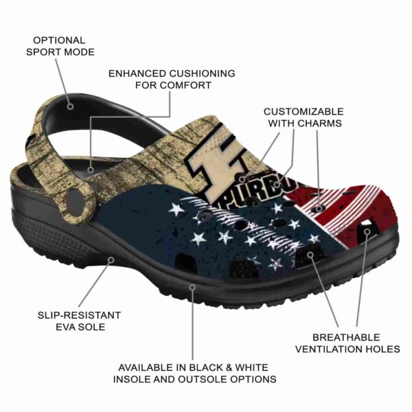 personalized purdue boilermakers star spangled side pattern clog new arrival