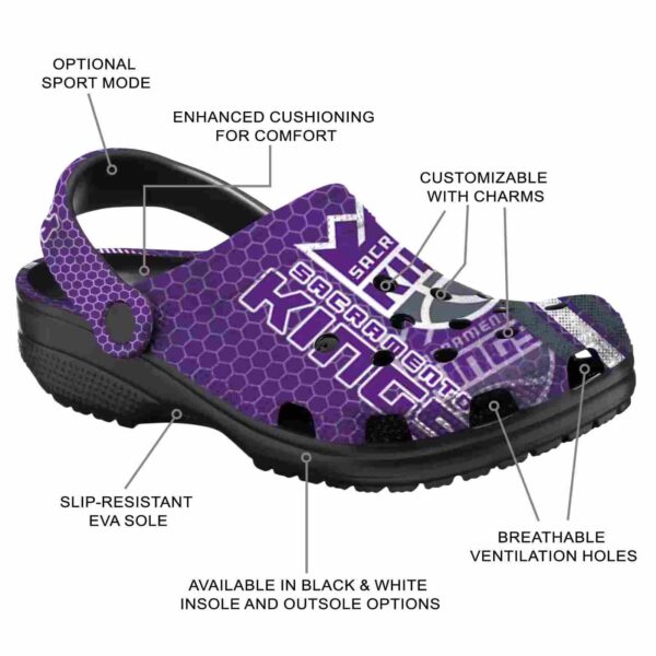 personalized sacramento kings contrasting stripes clog new arrival