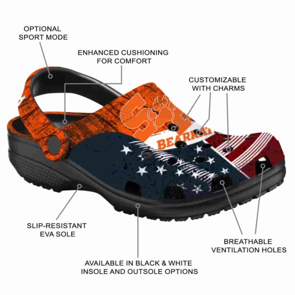 personalized sam houston bearkats star spangled side pattern clog new arrival