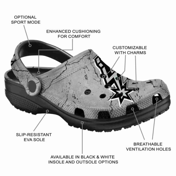 personalized san antonio spurs cracked texture clog new arrival