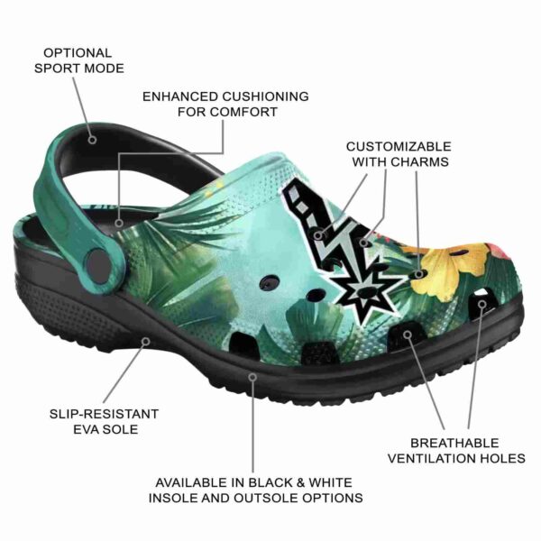 personalized san antonio spurs tropical vibes clog new arrival