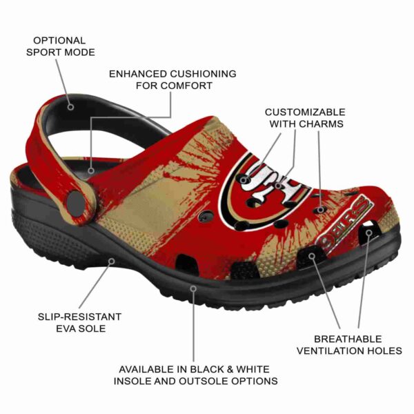personalized san francisco 49ers paint splatter graphics crocs new arrival