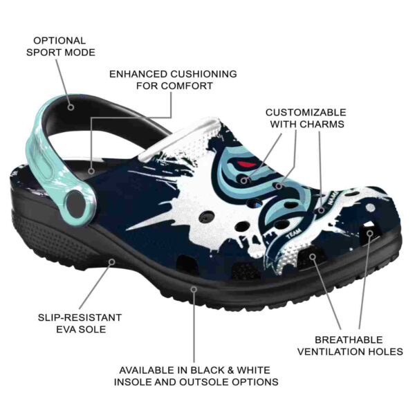 personalized seattle kraken splatter pattern clog new arrival