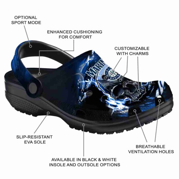 personalized seattle mariners gothic skull crocs new arrival