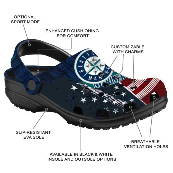 personalized seattle mariners star spangled side pattern crocs new arrival
