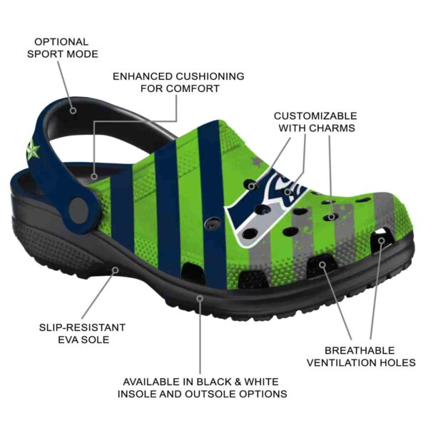 personalized seattle seahawks star spangled graphic crocs new arrival