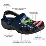 Personalized Seattle Seahawks Star Spangled Side Pattern Crocs Best selling