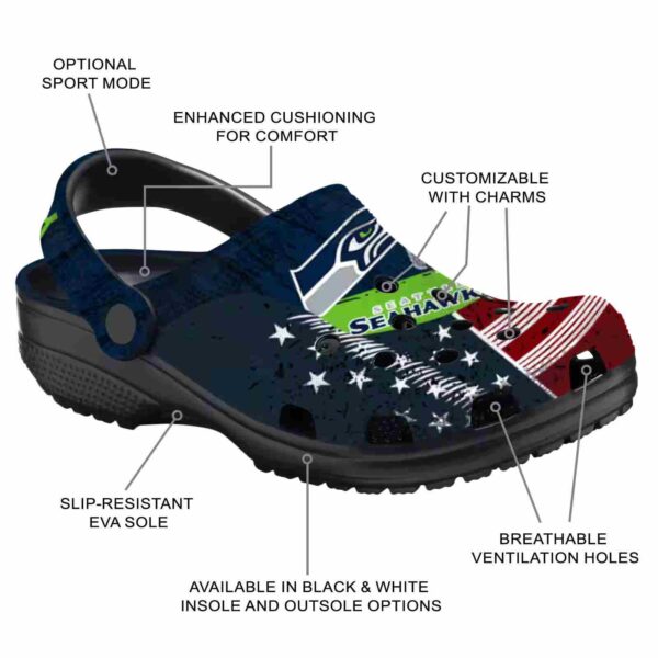 personalized seattle seahawks star spangled side pattern crocs new arrival