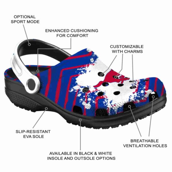 personalized smu mustangs zigzag paint burst clog new arrival