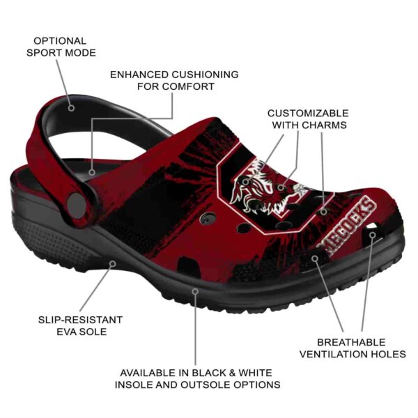 personalized south carolina gamecocks paint splatter graphics crocs new arrival