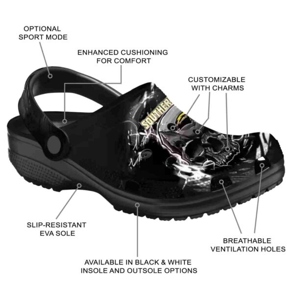 personalized southern miss golden eagles gothic skull clog new arrival