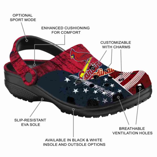 personalized st louis cardinals star spangled side pattern crocs new arrival
