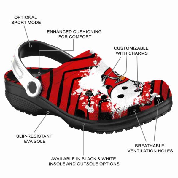 personalized tampa bay buccaneers zigzag paint burst crocs new arrival