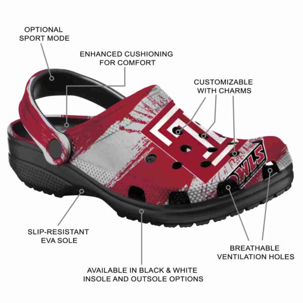 personalized temple owls paint splatter graphics clog new arrival
