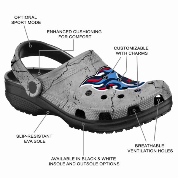 personalized tennessee titans cracked texture crocs new arrival
