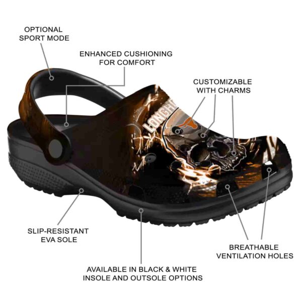 personalized texas longhorns gothic skull crocs new arrival