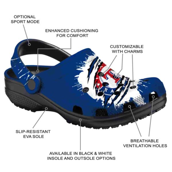 personalized texas rangers splash motif background crocs new arrival