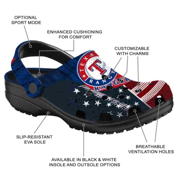 personalized texas rangers star spangled side pattern crocs new arrival