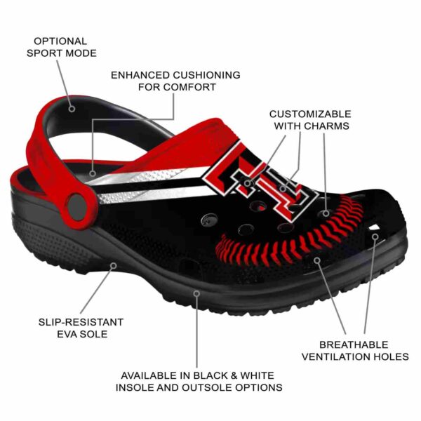 personalized texas tech red raiders baseball motif crocs new arrival