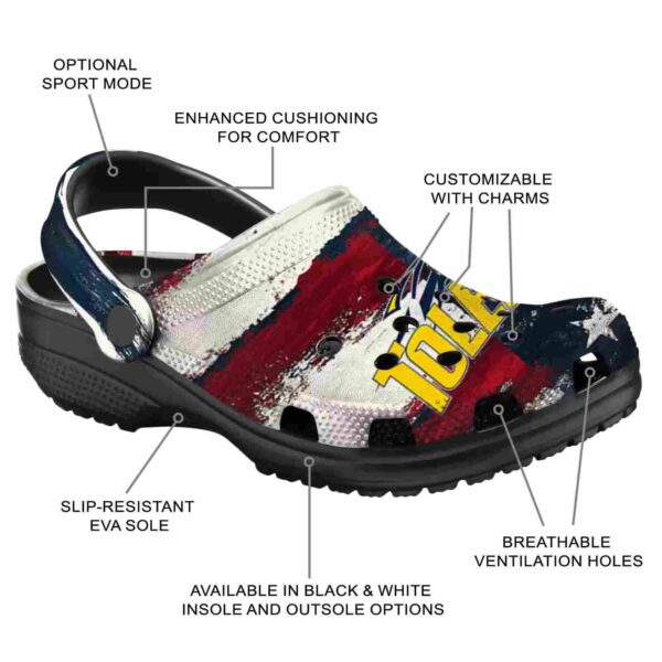 personalized toledo rockets patriotic stripes clog new arrival